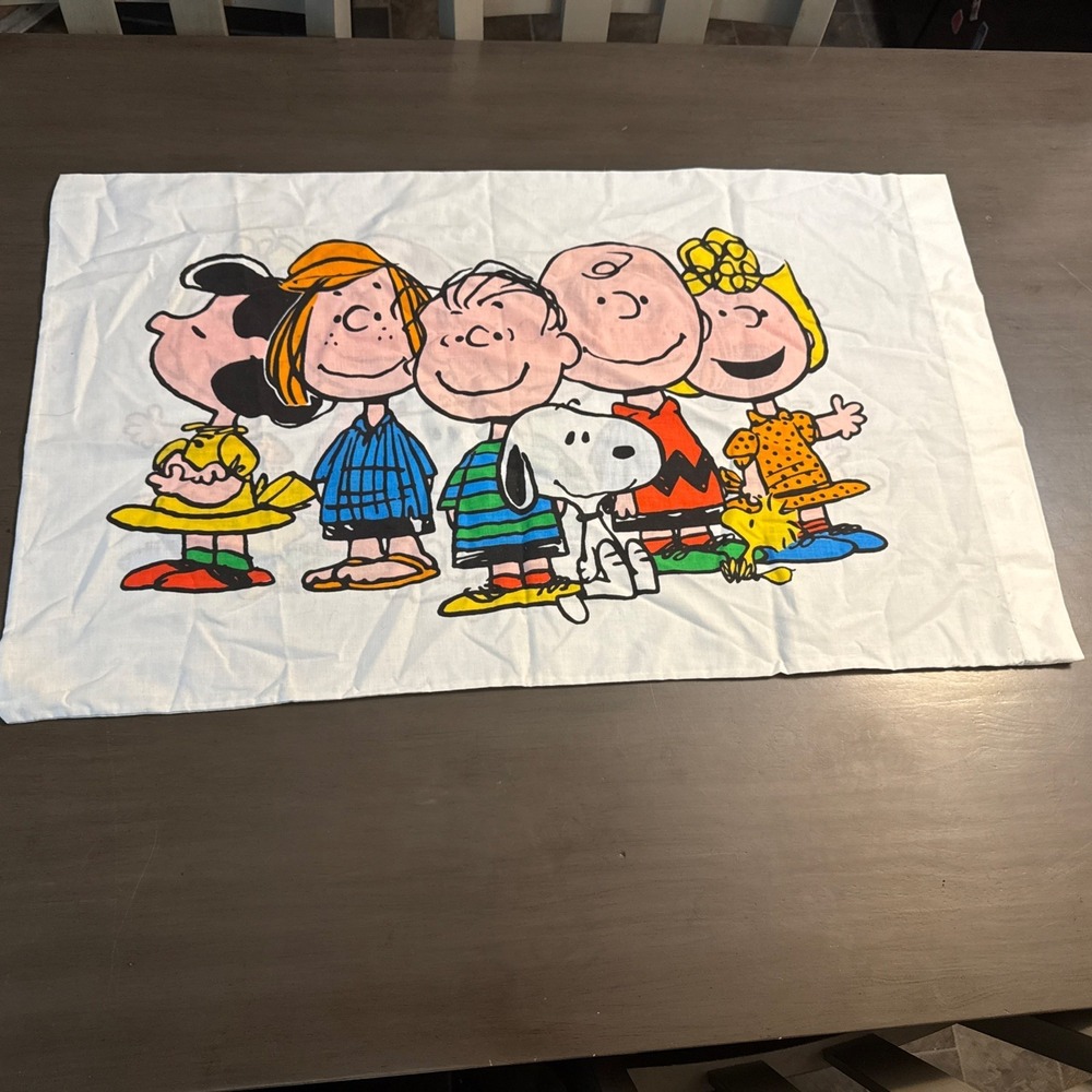 70s Vintage Charlie Brown Peanuts Snoopy Pillow Case Schulz Big Huge King